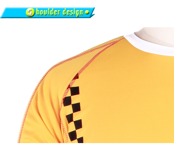 男士黄色全涤刺绣印花圆领短袖T恤衫定制厂家