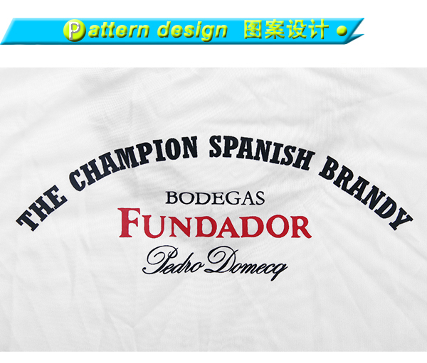 定制男士全涤白色拳头印花V领短袖T恤衫厂家订制