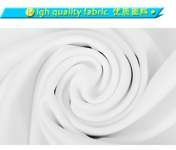 男士全涤白色胸前挂小孩印花圆领短袖T恤衫厂家定制