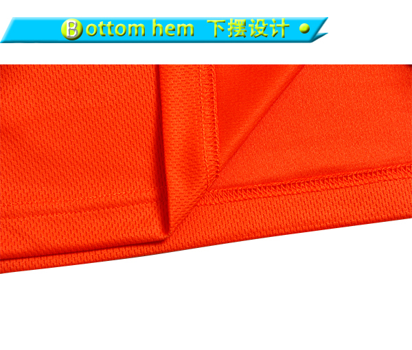 订制男士全涤橙色字母印花圆领插肩短袖运动服T恤衫