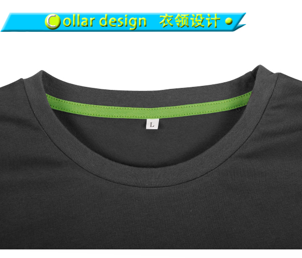 订制男士灰色全涤圆领字母印花短袖T恤衫工作服定做