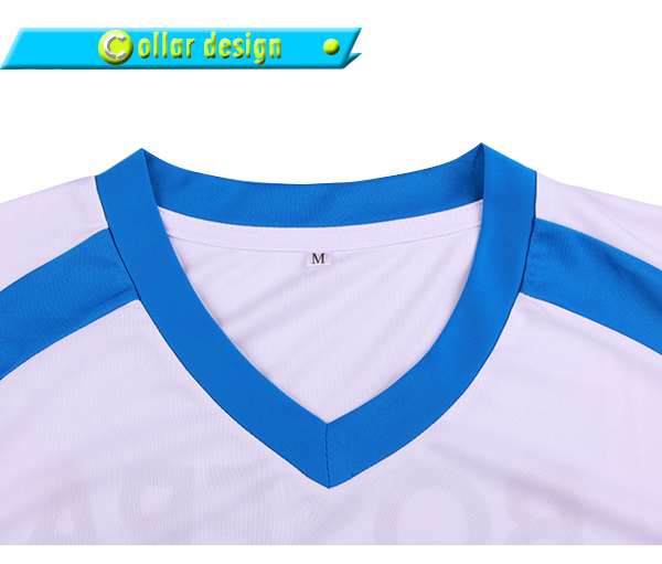 订制白色全涤V领插肩团队字母印花T恤男短袖T恤衫运动服