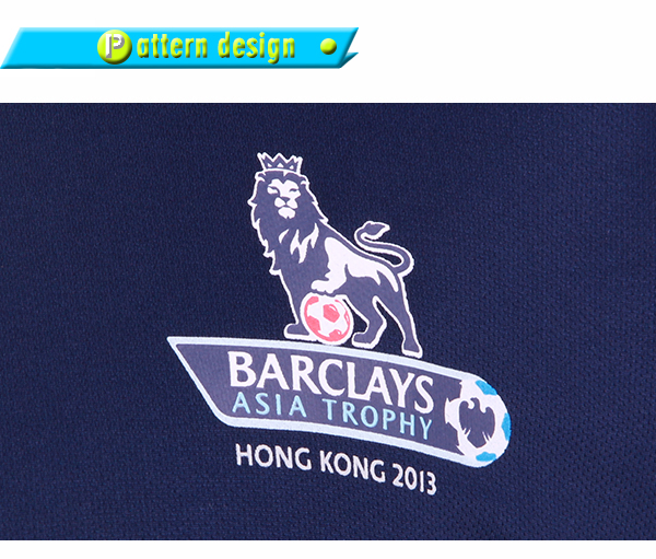 订制深蓝色全涤V领异色领印花T恤男短袖T恤衫运动服