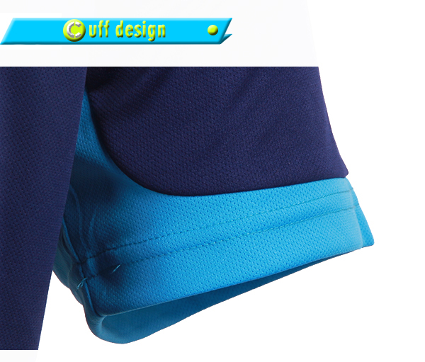 订制深蓝色全涤V领异色领印花T恤男短袖T恤衫运动服