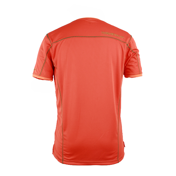 橙色全涤圆领刺绣T恤男短袖T恤衫团服定制