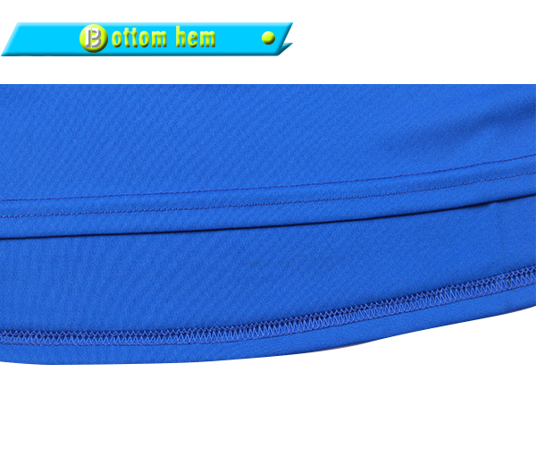 订制男士蓝色全涤插肩拼接印花T恤圆领短袖运动服定做